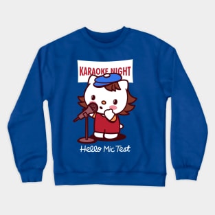 Cute Cat Funny Karaoke Night Singing Cartoon Crewneck Sweatshirt